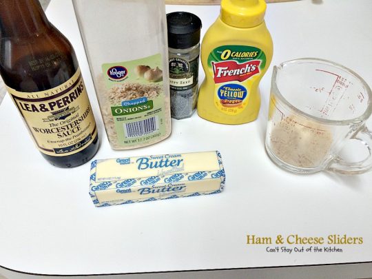 Ham & Cheese Sliders | Can't Stay Out of the Kitchen | these fantastic #sliders are so easy to make and so delicious to eat. They use #KingsHawaiianRolls. Great for #Tailgating and #SuperBowl parties. #Ham #Swisscheese