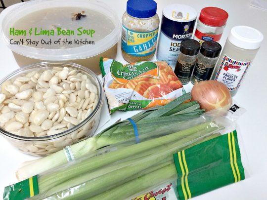 Ham & Lima Bean Soup | Can't Stay Out of the Kitchen | this is the BEST #ham and bean #soup recipe ever! The seasonings and #veggie combination is spectacular. Healthy, #cleaneating #glutenfree #crockpot