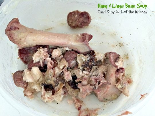 Ham & Lima Bean Soup | Can't Stay Out of the Kitchen | this is the BEST #ham and bean #soup recipe ever! The seasonings and #veggie combination is spectacular. Healthy, #cleaneating #glutenfree #crockpot