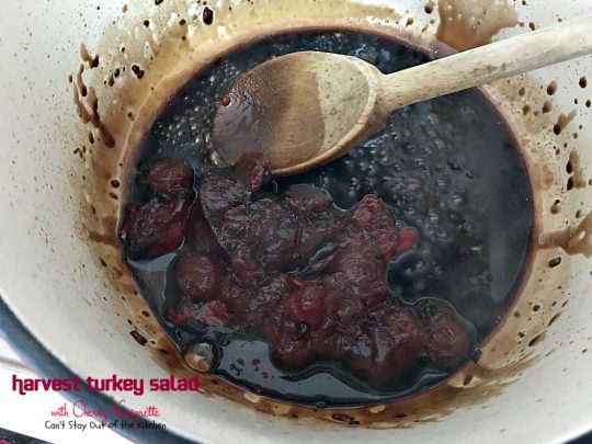 Harvest Turkey Salad with Cherry Vinaigrette | Can't Stay Out of the Kitchen | fabulous #PaneraBread copycat recipe with #driedcherries in the #salad and #cherrypreserves in the salad dressing. Great with leftover #turkey or #chicken. #glutenfree #pears
