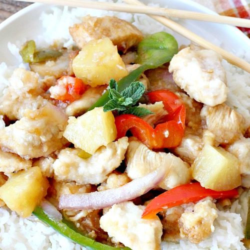 Hawaiian Chicken | Can't Stay Out of the Kitchen | this quick & easy #chicken dish has always been one of our favorites. It takes only about 30 minutes to prepare making it great for week night meals. #pineapple #Hawaiian #glutenfree