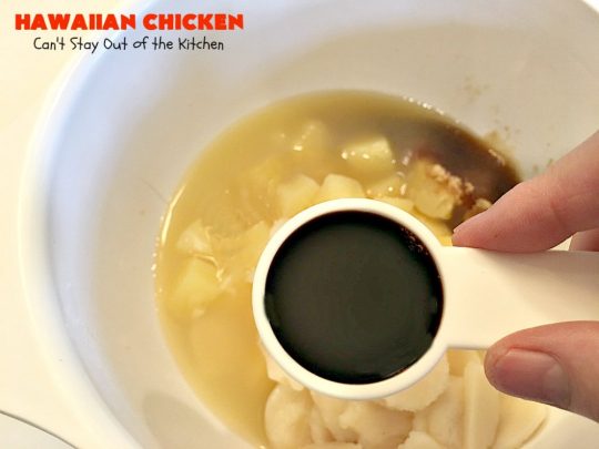 Hawaiian Chicken | Can't Stay Out of the Kitchen | this quick & easy #chicken dish has always been one of our favorites. It takes only about 30 minutes to prepare making it great for week night meals. #pineapple #Hawaiian #glutenfree