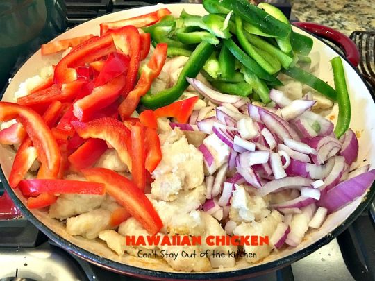 Hawaiian Chicken | Can't Stay Out of the Kitchen | this quick & easy #chicken dish has always been one of our favorites. It takes only about 30 minutes to prepare making it great for week night meals. #pineapple #Hawaiian #glutenfree