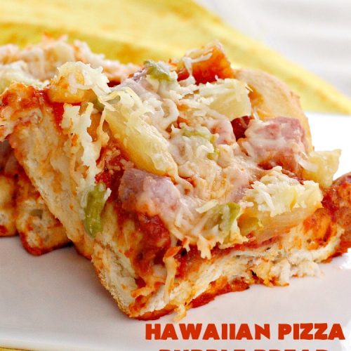 Hawaiian Pizza Bubble Bread | Can't Stay Out of the Kitchen | this easy 6-ingredient recipe can be served as a #bread, an #appetizer, or a #pizza main dish. It's incredibly good and terrific for #tailgating or #SuperBowl parties. #ham #mozzarella