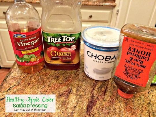 Healthy Apple Cider Salad Dressing | Can't Stay Out of the Kitchen | quick and easy 4-ingredient #saladdressing with no oils, no sugar, no artificial sweeteners, no MSG or preservatives. #glutenfree #Greekyogurt #applecider