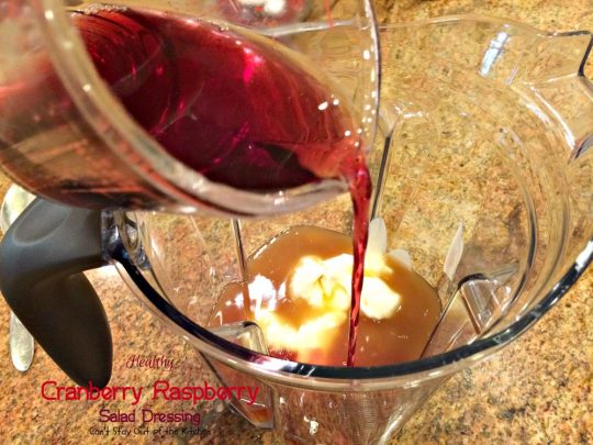 Healthy Cranberry Raspberry Salad Dressing | Can't Stay Out of the Kitchen | fabulous 5-ingredient #saladdressing using #Greekyogurt and honey. No oil, No sugar, No preservatives! #raspberries