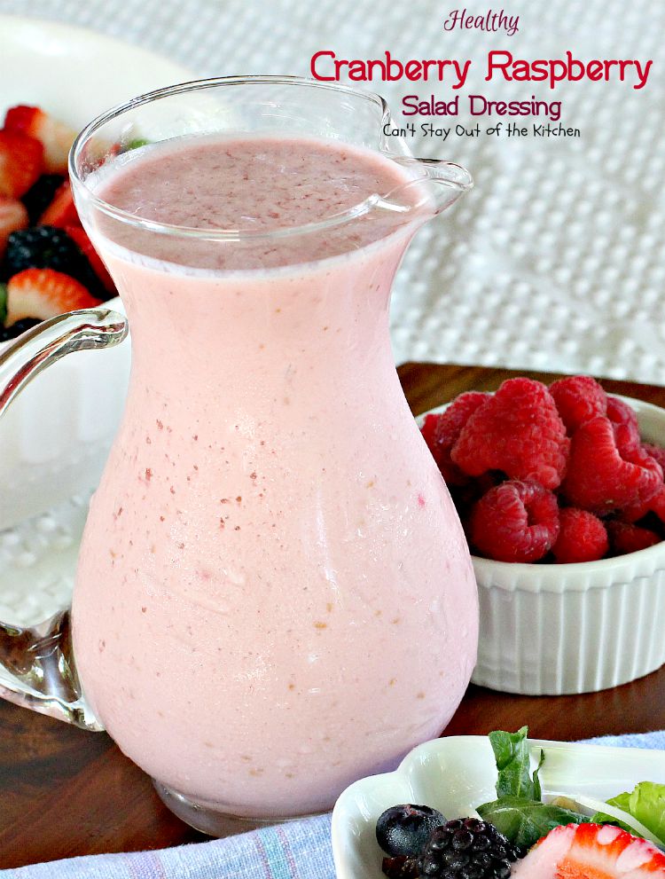 Healthy Cranberry Raspberry Salad Dressing | Can't Stay Out of the Kitchen