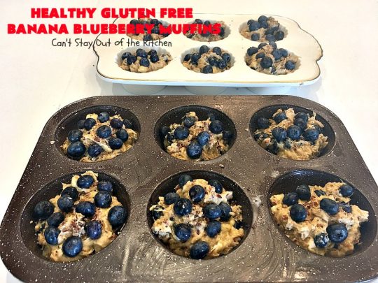 Healthy Gluten Free Banana Blueberry Muffins | Can't Stay Out of the Kitchen | these amazing #blueberry #muffins are perfect for a #company or #holiday #breakfast like #MothersDay or #FathersDay. This recipe uses #glutenfree flour & coconut sugar for a healthy, clean-eating alternative. #bananas