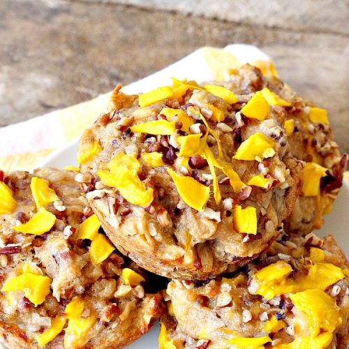Healthy Gluten Free Mango Muffins | Can't Stay Out of the Kitchen | these amazing #mango #muffins use #glutenfree flour & coconut sugar. They're a fantastic alternative to regular muffins. Great for a #holiday #breakfast like #MothersDay or #FathersDay, too.