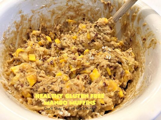 Healthy Gluten Free Mango Muffins | Can't Stay Out of the Kitchen | these amazing #mango #muffins use #glutenfree flour & coconut sugar. They're a fantastic alternative to regular muffins. Great for a #holiday #breakfast like #MothersDay or #FathersDay, too.