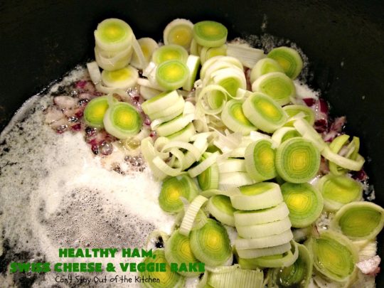 Healthy Ham, Swiss Cheese and Veggie Bake | Can't Stay Out of the Kitchen | this healthier version of #Ham and #Noodle #casserole uses a lot of fresh and frozen #veggies along with #GlutenFree #noodles and GF Flour in the sauce. If you're trying to eliminate canned soups from your diet, this one-dish meal is for you! It's also s a terrific way to use up leftover #holiday ham from #Thanksgiving or #Christmas. #pasta #SwissCheese #HamCasserole #HealthyHamSwissCheeseAndVeggieBake