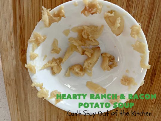 Hearty Ranch and Bacon Potato Soup | Can't Stay Out of the Kitchen | this is a fantastic #PotatoSoup #recipe that includes #bacon, #RanchDressingMix, #CheddarCheese, & of course, #potatoes! It's creamy, scrumptious, comfort food that's terrific served with #HomemadeRolls! Totally hearty, filling & satisfying #soup. #Ranch makes it even better. #HeartyRanchAndBaconPotatoSoup