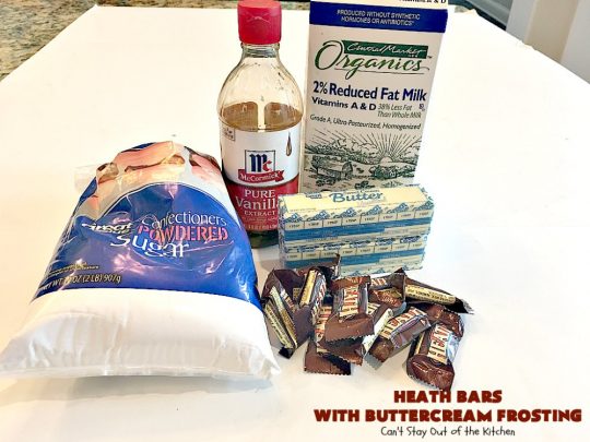 Heath Bars with Buttercream Frosting | Can't Stay Out of the Kitchen | these bar-type #cookies are divine! Amazing icing makes them spectacular. Uses #HeathCandyBars. #chocolate #dessert