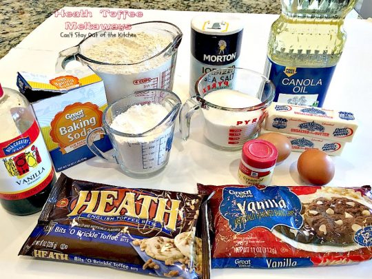 Heath Toffee Meltaways | Can't Stay Out of the Kitchen | these fantastic #sugarcookies dissolve in your mouth! Made with vanilla chips and #HeathEnglishToffeeBits. They're amazing. #cookie #dessert #tailgating