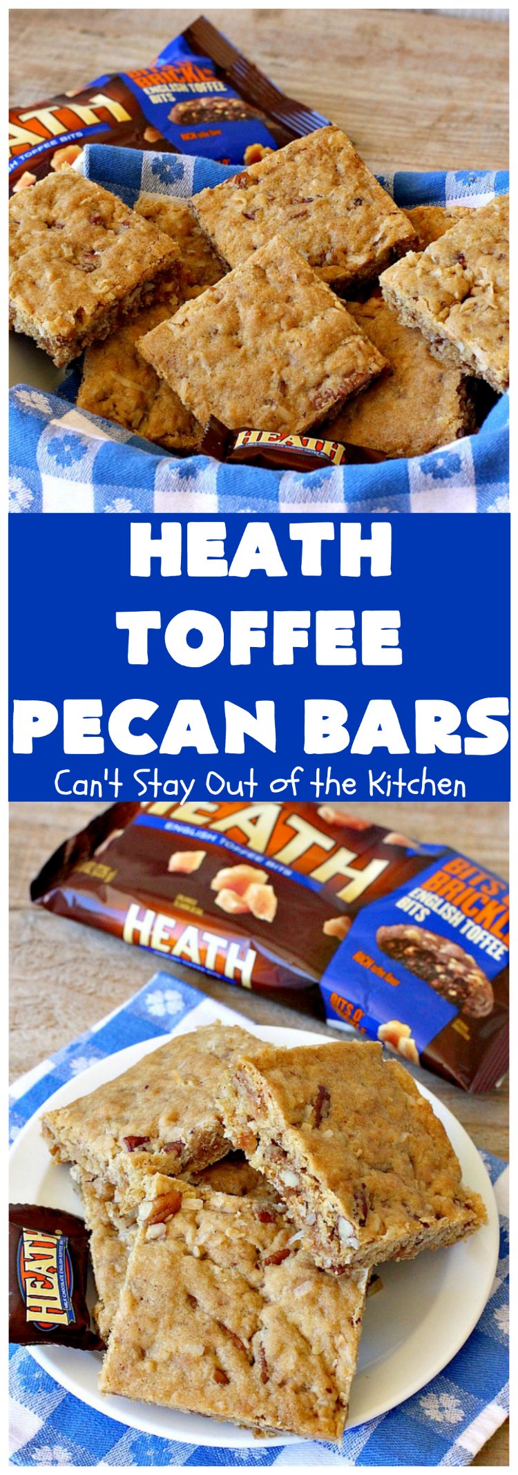 Heath Toffee Pecan Bars | Can't Stay Out of the Kitchen | these #cookies simply explode with flavor & crunchiness by using #HeathEnglishToffeeBits & #pecans. #tailgating #dessert #HeathToffeeBitsDessert #ToffeeDessert #HeathToffeePecanBars #holiday #HolidayDessert