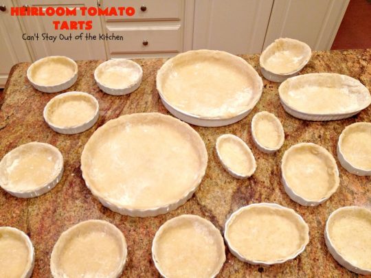Heirloom Tomato Tarts | Can't Stay Out of the Kitchen | these fantastic #tarts use baby Heirloom #Tomatoes, four kinds of #cheese & they're seasoned to perfection. They're so mouthwatering your family will want you to make them often! #Asiago #Parmesan #Fontina #Romano #mushrooms #HeirloomTomatoes #TomatoPie #HeirloomTomatoTarts