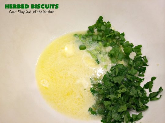 Herbed Biscuits | Can't Stay Out of the Kitchen | these homemade #biscuits puff up big and beautiful. With the addition of fresh herbs they are absolutely scrumptious. Perfect side dish for company, family or #holiday meals like #FathersDay. #bread #HerbedBiscuits