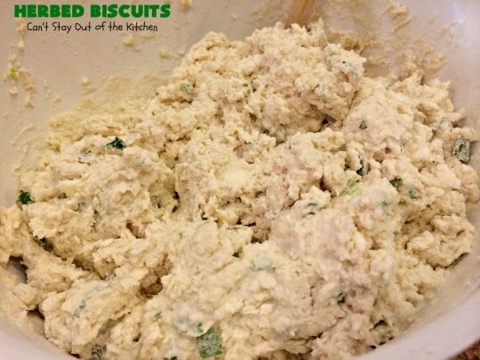 Herbed Biscuits | Can't Stay Out of the Kitchen | these homemade #biscuits puff up big and beautiful. With the addition of fresh herbs they are absolutely scrumptious. Perfect side dish for company, family or #holiday meals like #FathersDay. #bread #HerbedBiscuits