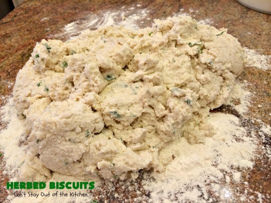 Herbed Biscuits | Can't Stay Out of the Kitchen | these homemade #biscuits puff up big and beautiful. With the addition of fresh herbs they are absolutely scrumptious. Perfect side dish for company, family or #holiday meals like #FathersDay. #bread #HerbedBiscuits