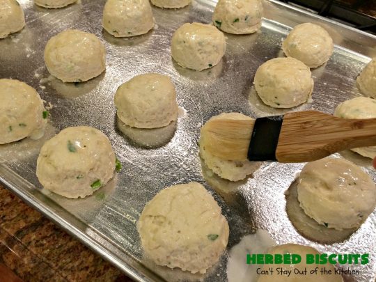 Herbed Biscuits | Can't Stay Out of the Kitchen | these homemade #biscuits puff up big and beautiful. With the addition of fresh herbs they are absolutely scrumptious. Perfect side dish for company, family or #holiday meals like #FathersDay. #bread #HerbedBiscuits