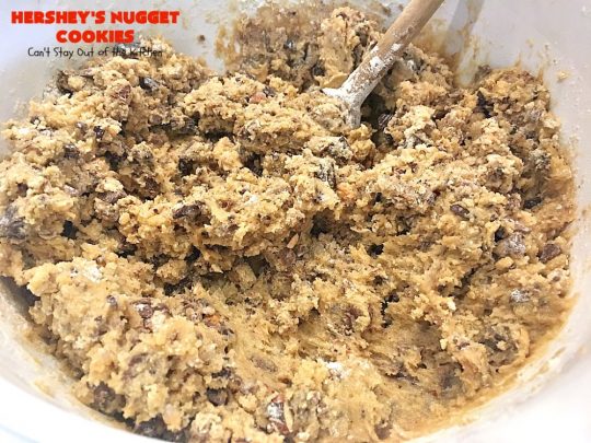 Hershey's Nugget Cookies | Can't Stay Out of the Kitchen | these spectacular #cookies use #MrsFields #chocolate chip cookie recipe plus #HersheysNuggets instead of chocolate chips. They are divine! #dessert