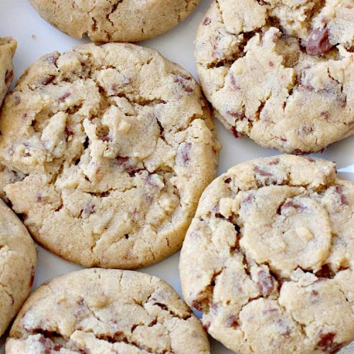 Hershey's Nugget Peanut Butter Cookies | Can't Stay Out of the Kitchen | favorite #peanutbutter #cookies with milk #chocolate #Hersheys Nuggets added! Amazing #dessert.