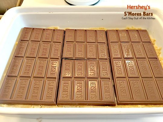 Hershey's S'Mores Bars | Can't Stay Out of the Kitchen | these outrageous #brownies are one of the most sensational, decadent #desserts you'll ever eat! We gorge ourselves on these! #chocolate #marshmallowcreme #Hershey'schocolatebars