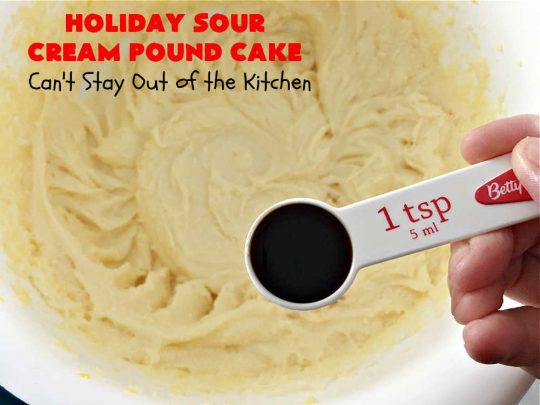 Holiday Sour Cream Pound Cake | Can't Stay Out of the Kitchen | this lovely #PoundCake includes #almond flavoring & #FruitcakeMix in the batter. It's made in miniature #bundt pans & makes a terrific #Christmas gift for friends & neighbors. So many people have told us how much they enjoyed this scrumptious #cake. #SourCreamPoundCake #dessert #ParadiseFruitCompany #HolidayDessert #ParadiseCandiedFruit #CherryDessert #HolidaySourCreamPoundCake