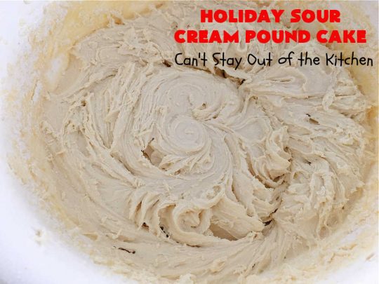 Holiday Sour Cream Pound Cake | Can't Stay Out of the Kitchen | this lovely #PoundCake includes #almond flavoring & #FruitcakeMix in the batter. It's made in miniature #bundt pans & makes a terrific #Christmas gift for friends & neighbors. So many people have told us how much they enjoyed this scrumptious #cake. #SourCreamPoundCake #dessert #ParadiseFruitCompany #HolidayDessert #ParadiseCandiedFruit #CherryDessert #HolidaySourCreamPoundCake