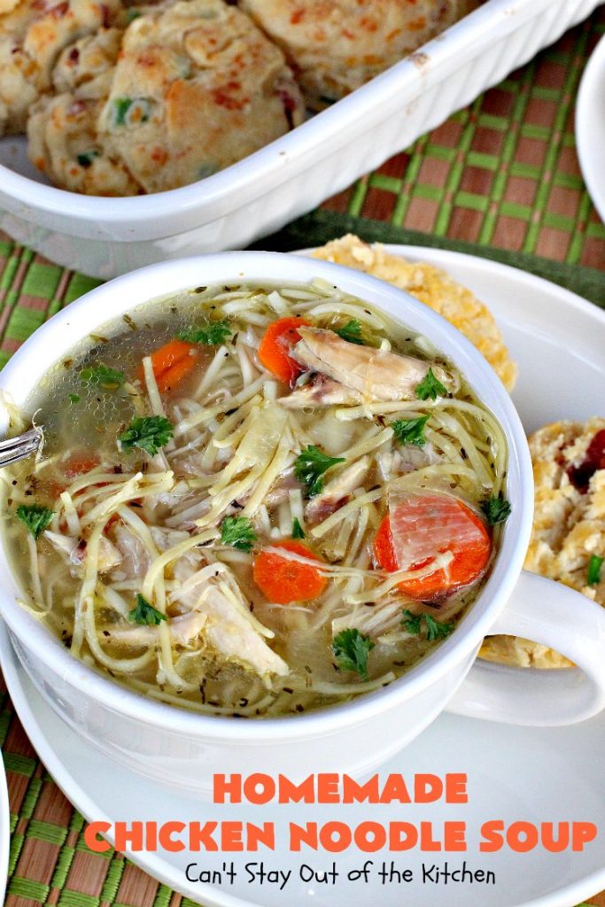 Homemade Chicken Noodle Soup | Can't Stay Out of the Kitchen | this fantastic #chicken #soup is good for what ails ya! It's so easy and delicious & the perfect comfort food for fall. #chickennoodlesoup #chickensoup #noodles 