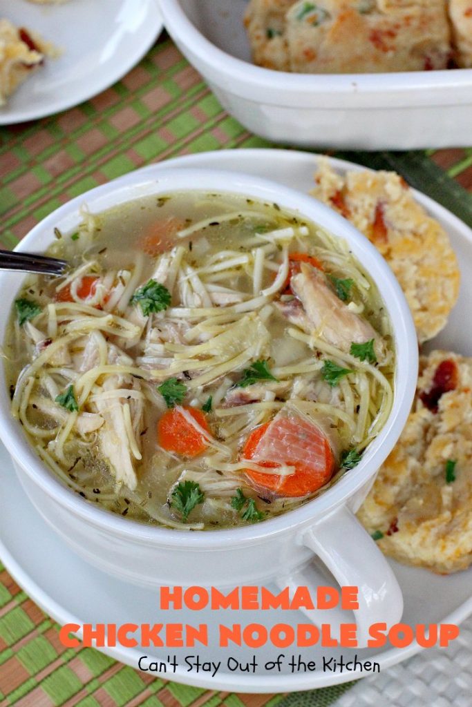 Homemade Chicken Noodle Soup | Can't Stay Out of the Kitchen | this fantastic #chicken #soup is good for what ails ya! It's so easy and delicious & the perfect comfort food for fall. #chickennoodlesoup #chickensoup #noodles 