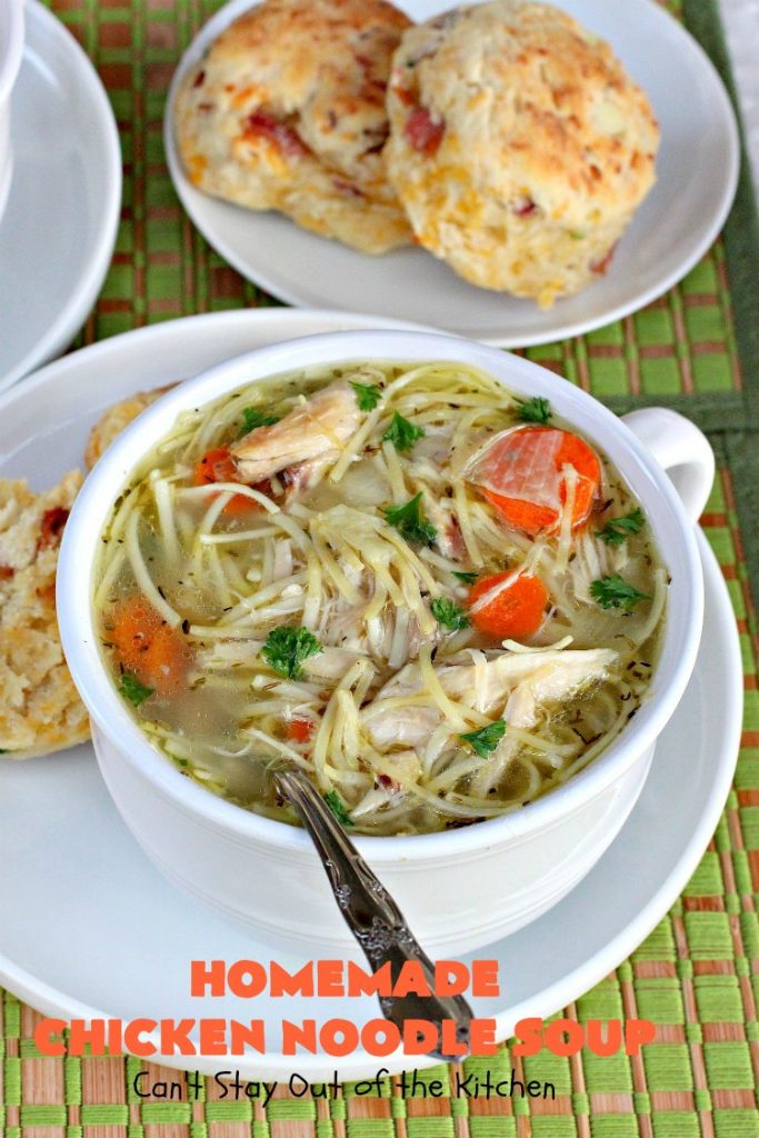Homemade Chicken Noodle Soup | Can't Stay Out of the Kitchen | this fantastic #chicken #soup is good for what ails ya! It's so easy and delicious & the perfect comfort food for fall. #chickennoodlesoup #chickensoup #noodles 