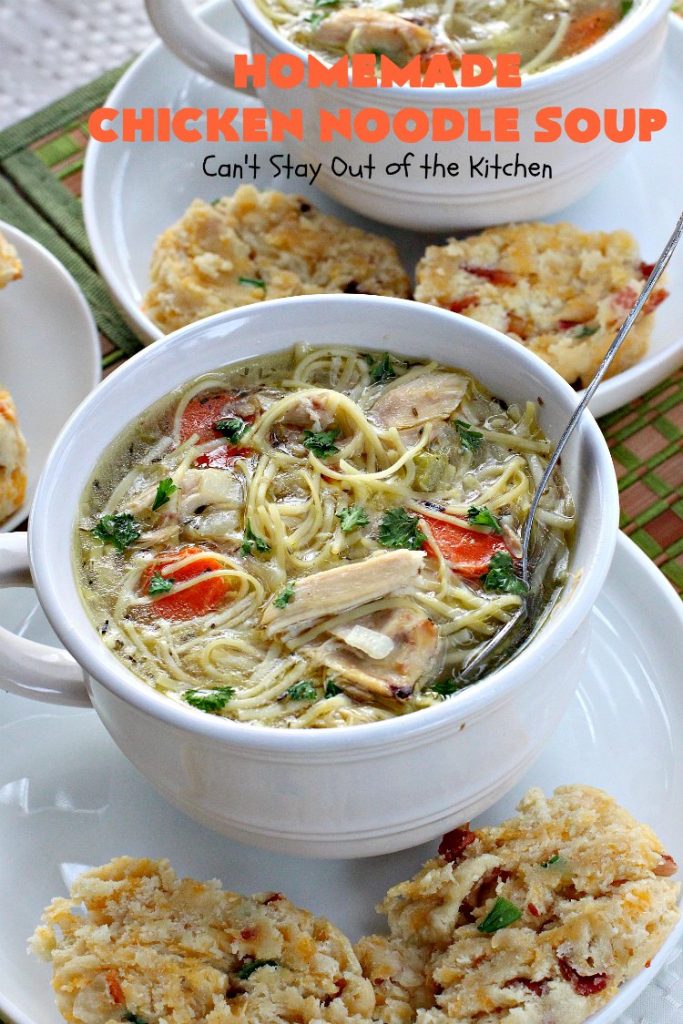 Homemade Chicken Noodle Soup | Can't Stay Out of the Kitchen | this fantastic #chicken #soup is good for what ails ya! It's so easy and delicious & the perfect comfort food for fall. #chickennoodlesoup #chickensoup #noodles 