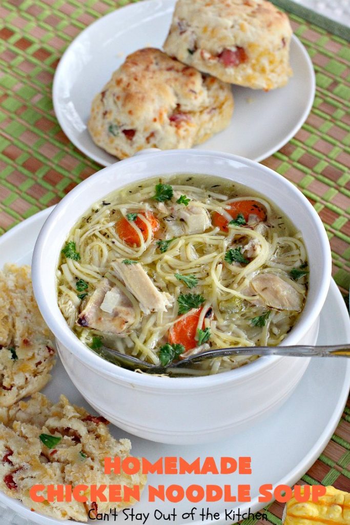 Homemade Chicken Noodle Soup | Can't Stay Out of the Kitchen | this fantastic #chicken #soup is good for what ails ya! It's so easy and delicious & the perfect comfort food for fall. #chickennoodlesoup #chickensoup #noodles 
