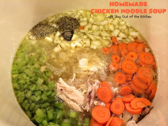 Homemade Chicken Noodle Soup | Can't Stay Out of the Kitchen | this fantastic #chicken #soup is good for what ails ya! It's so easy and delicious & the perfect comfort food for fall. #chickennoodlesoup #chickensoup #noodles 