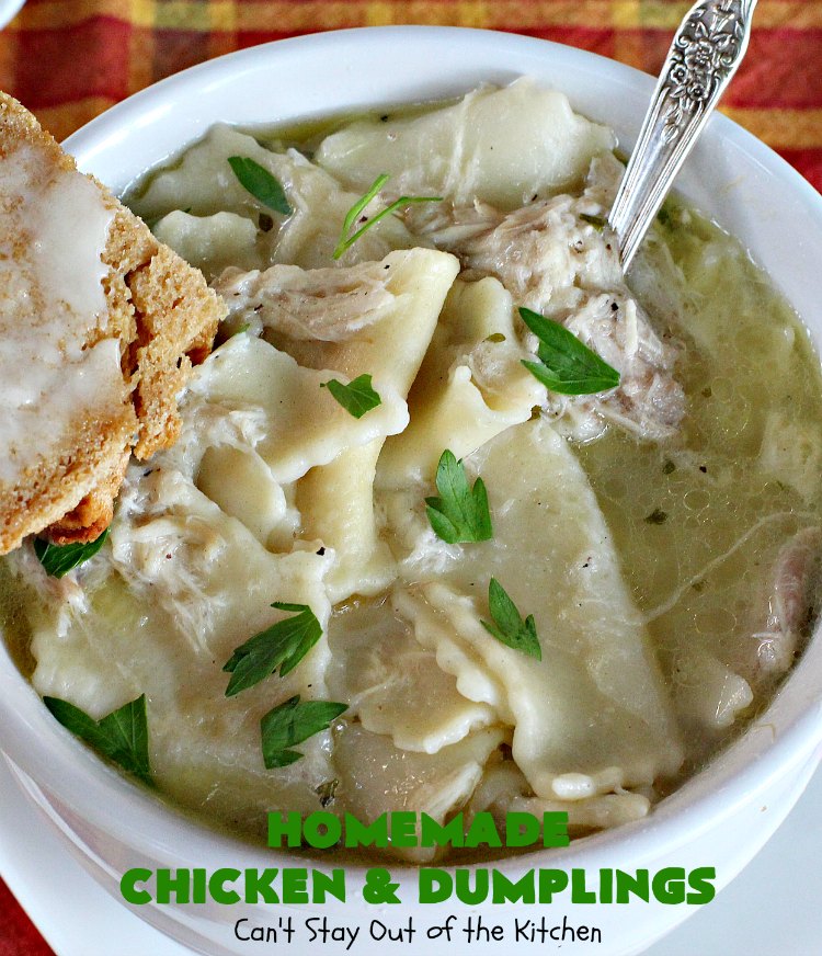Homemade Chicken and Dumplings | Can't Stay Out of the Kitchen | My Mom's #chickenanddumplings #recipe can't be beat! This fantastic #soup is perfect comfort food for fall. #chicken #dumplings #noodles
