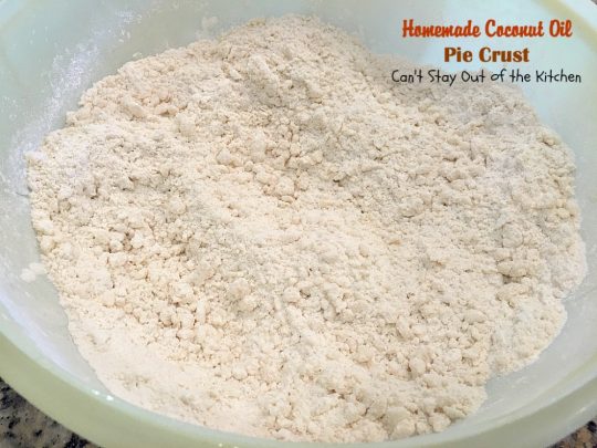 Homemade Coconut Oil Pie Crust | Can't Stay Out of the Kitchen | delicious, flaky homemade #piecrust recipe without using shortening. #CoconutOil is a great alternative. Includes step-by-step pictures. #pie