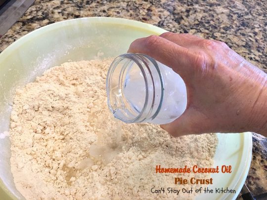 Homemade Coconut Oil Pie Crust | Can't Stay Out of the Kitchen | delicious, flaky homemade #piecrust recipe without using shortening. #CoconutOil is a great alternative. Includes step-by-step pictures. #pie