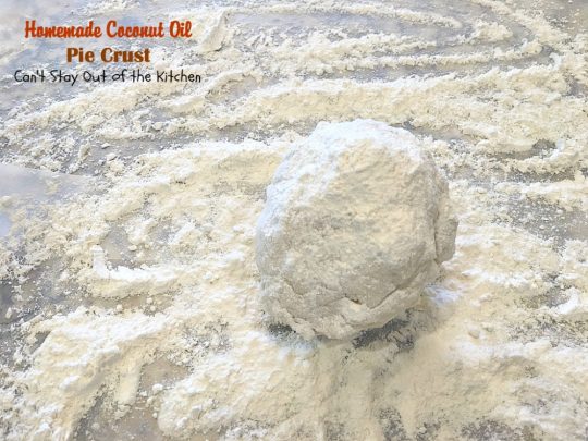 Homemade Coconut Oil Pie Crust | Can't Stay Out of the Kitchen | delicious, flaky homemade #piecrust recipe without using shortening. #CoconutOil is a great alternative. Includes step-by-step pictures. #pie