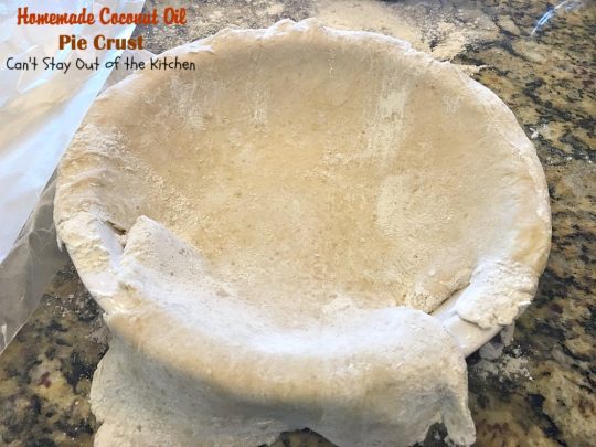 Homemade Coconut Oil Pie Crust | Can't Stay Out of the Kitchen | delicious, flaky homemade #piecrust recipe without using shortening. #CoconutOil is a great alternative. Includes step-by-step pictures. #pie