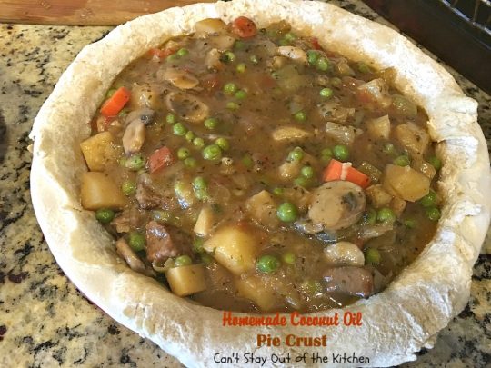 Homemade Coconut Oil Pie Crust | Can't Stay Out of the Kitchen | delicious, flaky homemade #piecrust recipe without using shortening. #CoconutOil is a great alternative. Includes step-by-step pictures. #pie