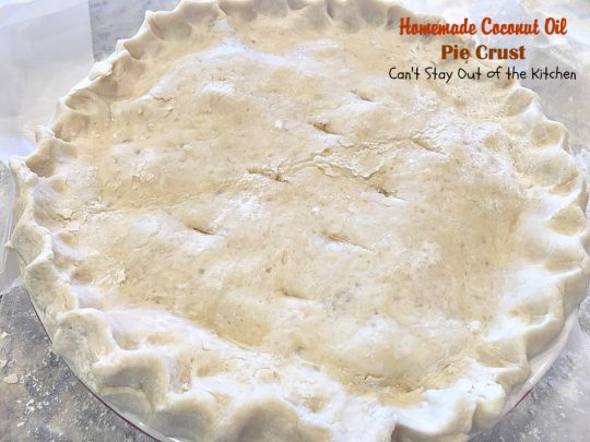 Homemade Coconut Oil Pie Crust | Can't Stay Out of the Kitchen | delicious, flaky homemade #piecrust recipe without using shortening. #CoconutOil is a great alternative. Includes step-by-step pictures. #pie