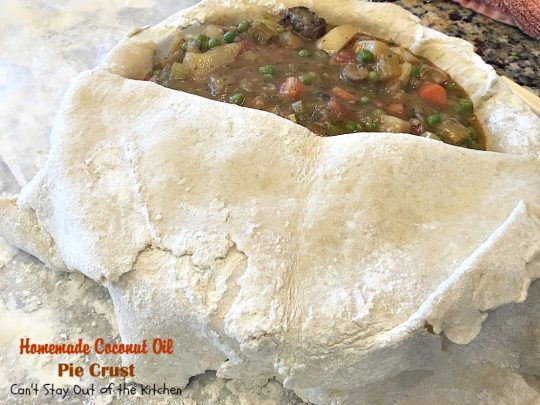 Homemade Coconut Oil Pie Crust | Can't Stay Out of the Kitchen | delicious, flaky homemade #piecrust recipe without using shortening. #CoconutOil is a great alternative. Includes step-by-step pictures. #pie