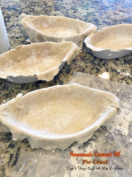 Homemade Coconut Oil Pie Crust | Can't Stay Out of the Kitchen | delicious, flaky homemade #piecrust recipe without using shortening. #CoconutOil is a great alternative. Includes step-by-step pictures. #pie