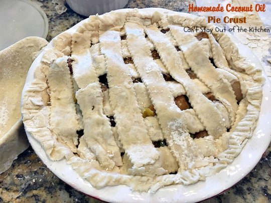 Homemade Coconut Oil Pie Crust | Can't Stay Out of the Kitchen | delicious, flaky homemade #piecrust recipe without using shortening. #CoconutOil is a great alternative. Includes step-by-step pictures. #pie