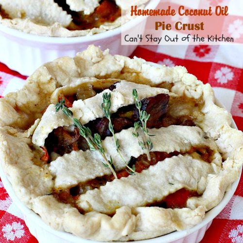 Homemade Coconut Oil Pie Crust | Can't Stay Out of the Kitchen | delicious, flaky homemade #piecrust recipe without using shortening. #CoconutOil is a great alternative. Includes step-by-step pictures. #pie