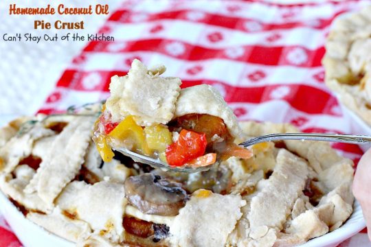 Homemade Coconut Oil Pie Crust | Can't Stay Out of the Kitchen | delicious, flaky homemade #piecrust recipe without using shortening. #CoconutOil is a great alternative. Includes step-by-step pictures. #pie