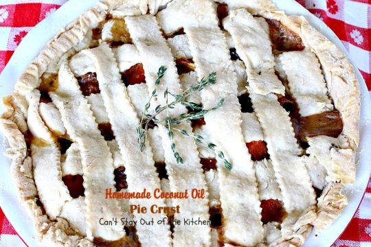 Homemade Coconut Oil Pie Crust | Can't Stay Out of the Kitchen | delicious, flaky homemade #piecrust recipe without using shortening. #CoconutOil is a great alternative. Includes step-by-step pictures. #pie