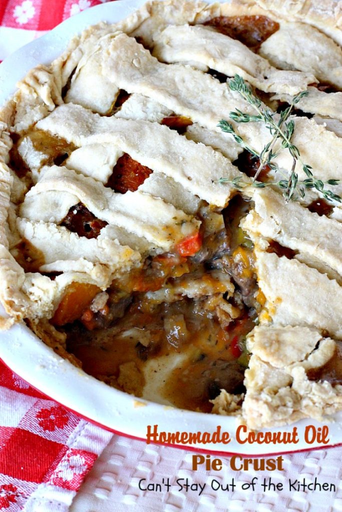 Homemade Coconut Oil Pie Crust | Can't Stay Out of the Kitchen | delicious, flaky homemade #piecrust recipe without using shortening. #CoconutOil is a great alternative. Includes step-by-step pictures. #pie