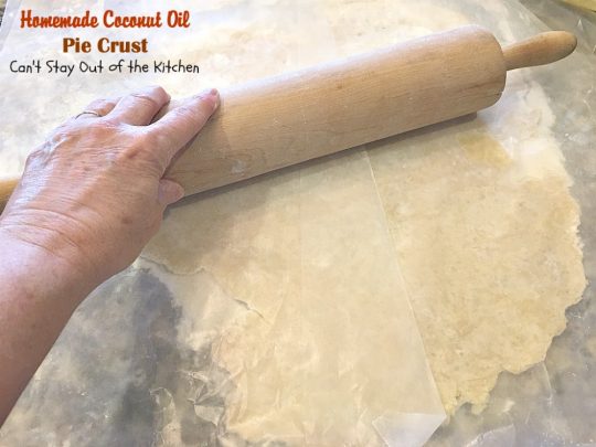Homemade Coconut Oil Pie Crust | Can't Stay Out of the Kitchen | delicious, flaky homemade #piecrust recipe without using shortening. #CoconutOil is a great alternative. Includes step-by-step pictures. #pie